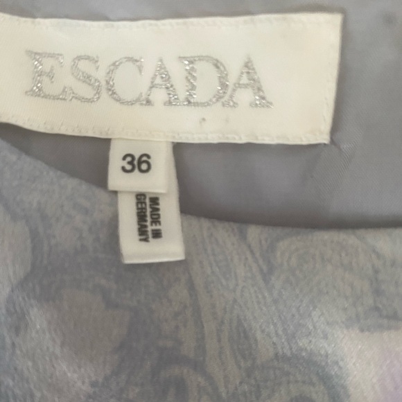 Escada 100% Silk Sleeveless Women’s Dress - Dusty Blue Size 36 (USA size 6) - Picture 5 of 15